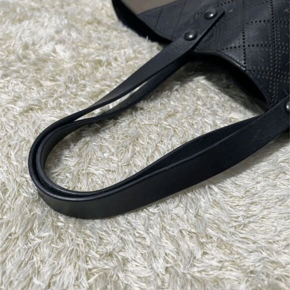 EUC Vivienne Westwood Leather Tote Bag – Black & Olive Green Orb Embossed Design - Picture 4 of 6